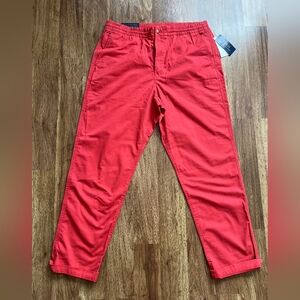 Polo Ralph Lauren Chino Pants Drawstring Classic Fit Stretch Red Men's Size L